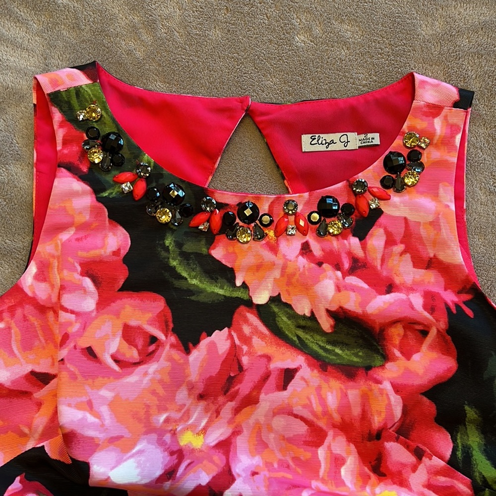 NEW Eliza J Floral A-Line Sleeveless Sheath Dress - Picture 15 of 16